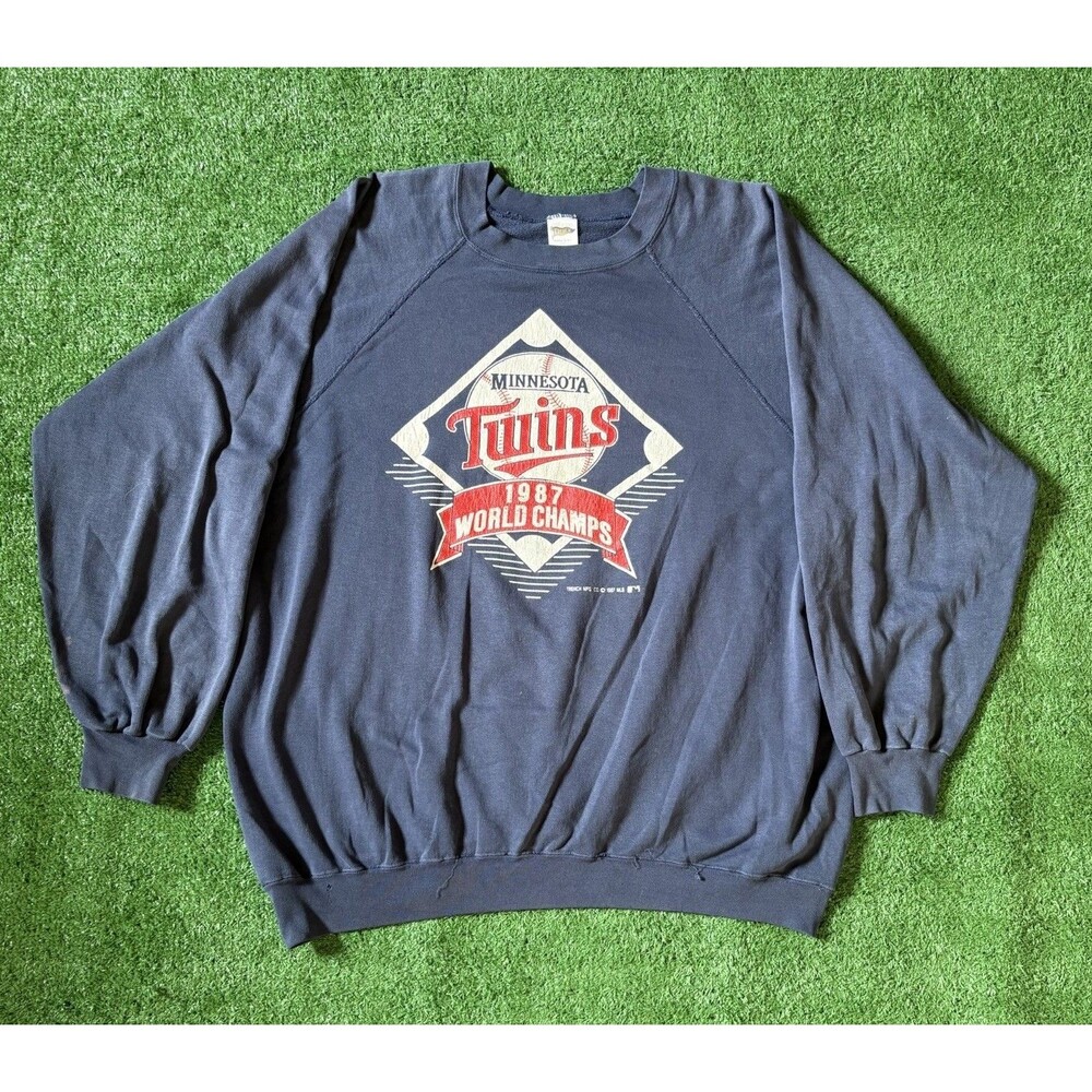 Vintage Trench Minnesota Twins Crewneck Sweatshirt Men’s Large Blue MLB 1987